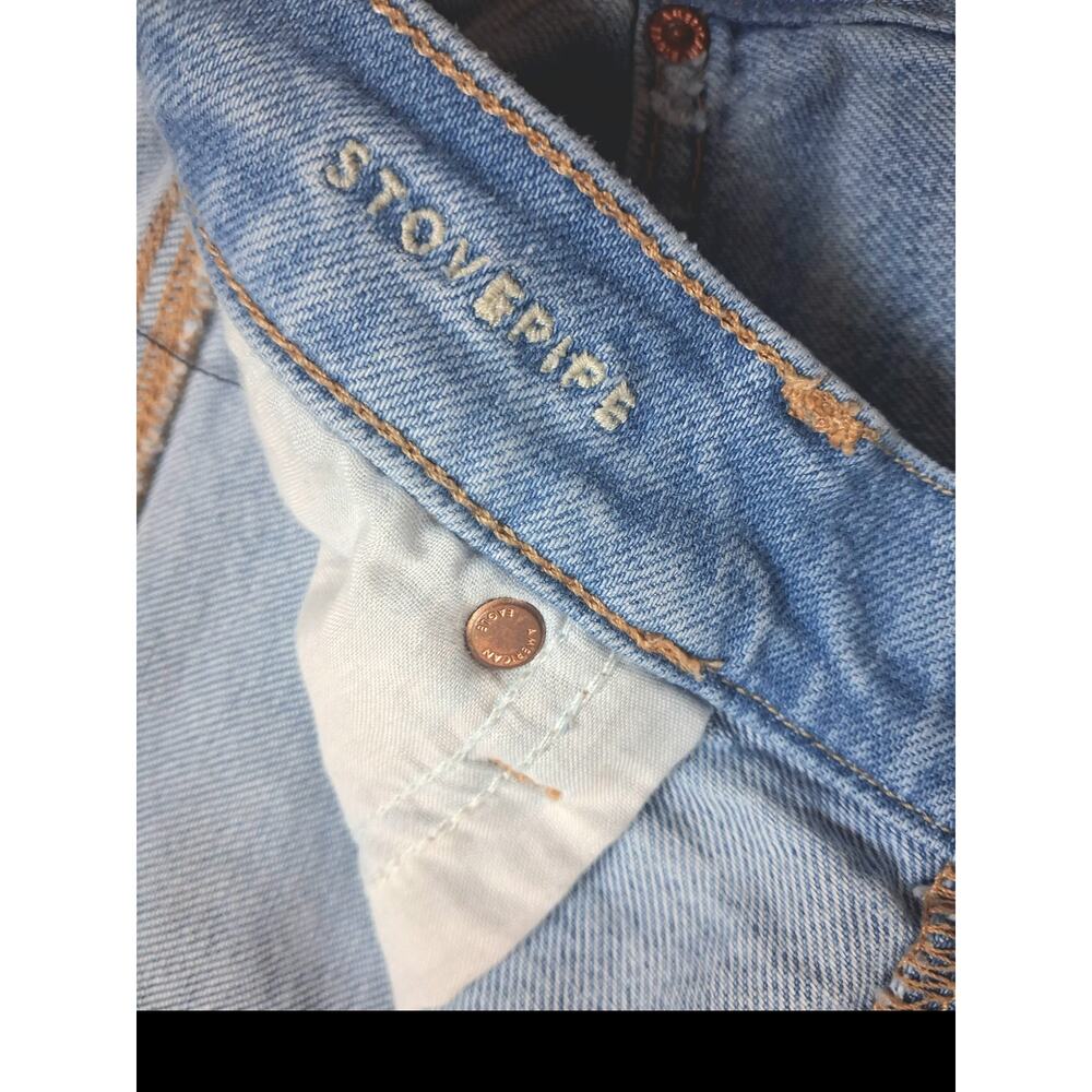 American Eagle Strigid Stovepipe Jeans Womens 12 Long Light Wash - Picture 6 of 7